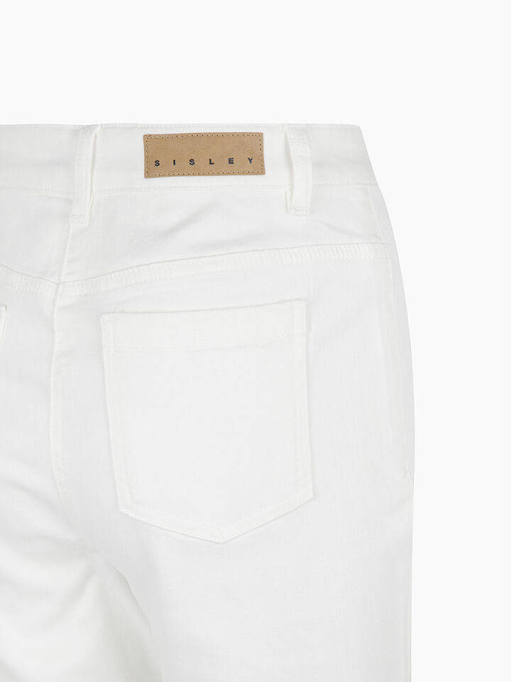 White bootcut denim trousers - sisley k jeans flare & bootcuts - Creamy White | Sisley K image number 3